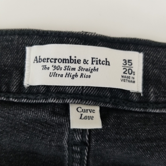 Abercrombie & Fitch Black Curve Love Ultra High Rise 90s Slim Straight Jean 35 - Picture 5 of 11